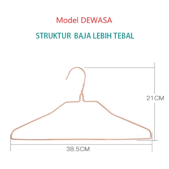 15 SHOP --- Gantungan Baju harga 10pcs Dewasa/Hanger Kawat Lapis Plastik- Isi 10 Pcs