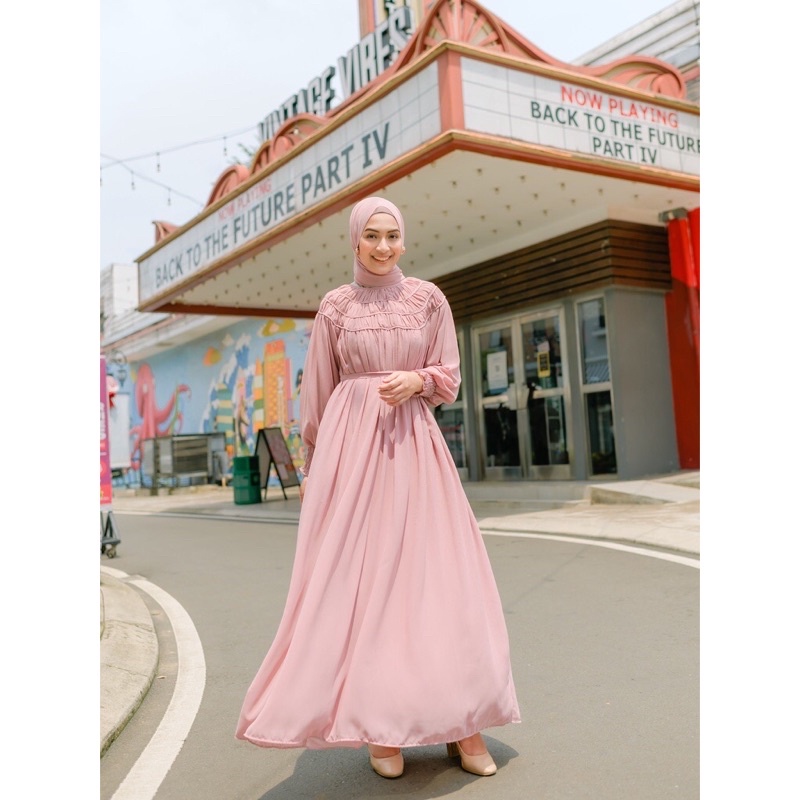 Adeline Dress Dusty Pink size L by Ainayya.id