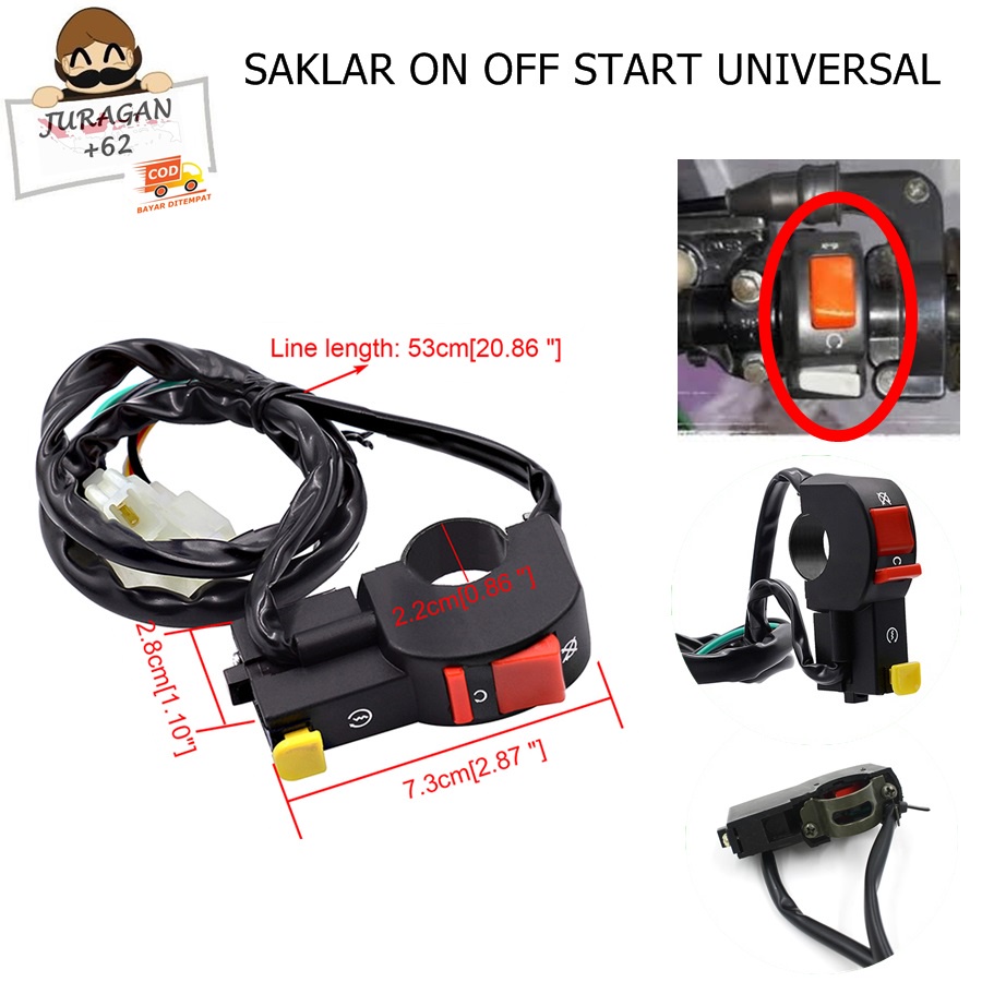 Saklar On Off Start Stater Motor Modif Universal