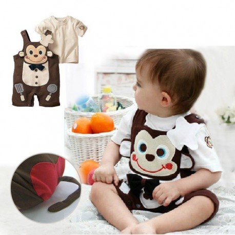 Romper Belle Maison Monkey Chef Pakaian Anak Impor
