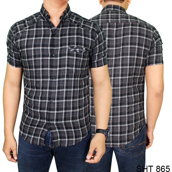 Kemeja Flannel Pria Lengan Pendek Murah Terbaru (COMB)