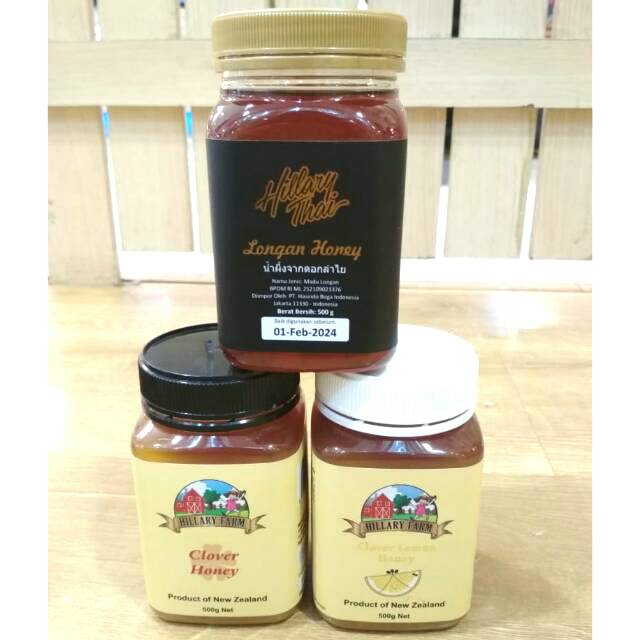 Clover Honey | Clover Lemon Honey | Clover Ginger Honey | Longan Honey 500 gr Hillary Farm