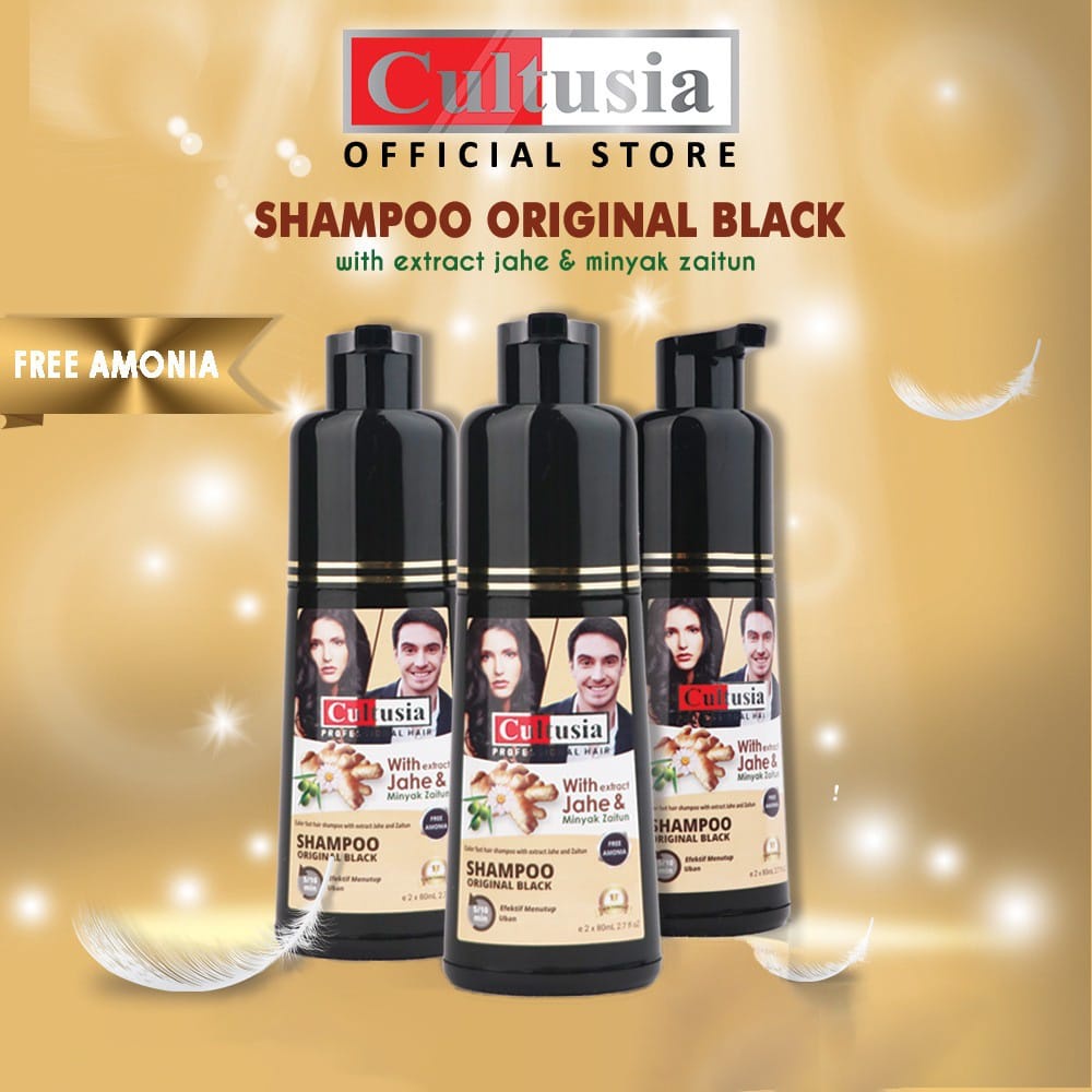 Jual Cultusia Coloring Shampoo Original Black With Ekstrak Jahe ...