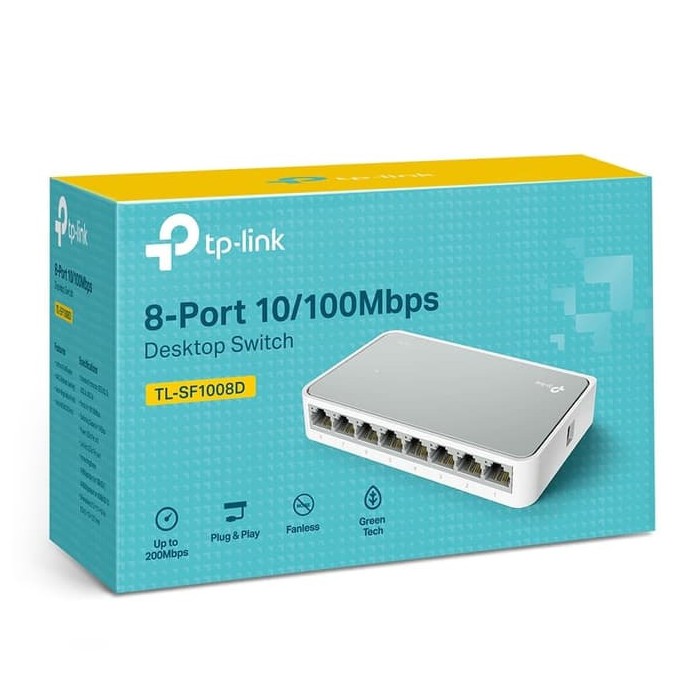 TP-Link TL-SF1008D 8-port 10/100M mini Desktop Switch, 8 10/100M RJ45