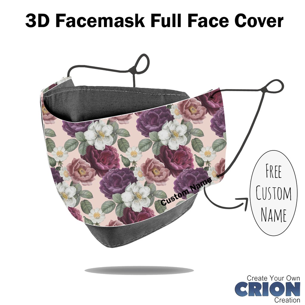 Crion - Masker 3d Full Face Cover Flower Series - antibacterial