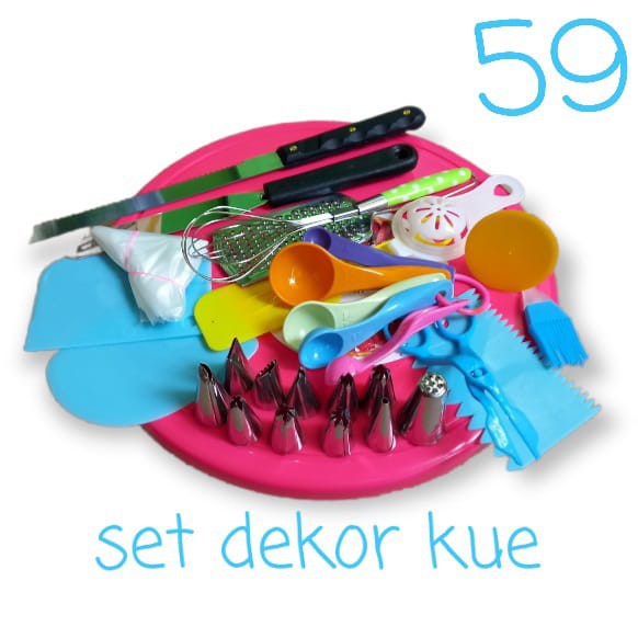 SET DEKOR KUE LENGKAP / SET DEKOR KUE / ALAT DEKOR KUE / PERALATAN DEKORASI KUE ULANG TAHUN