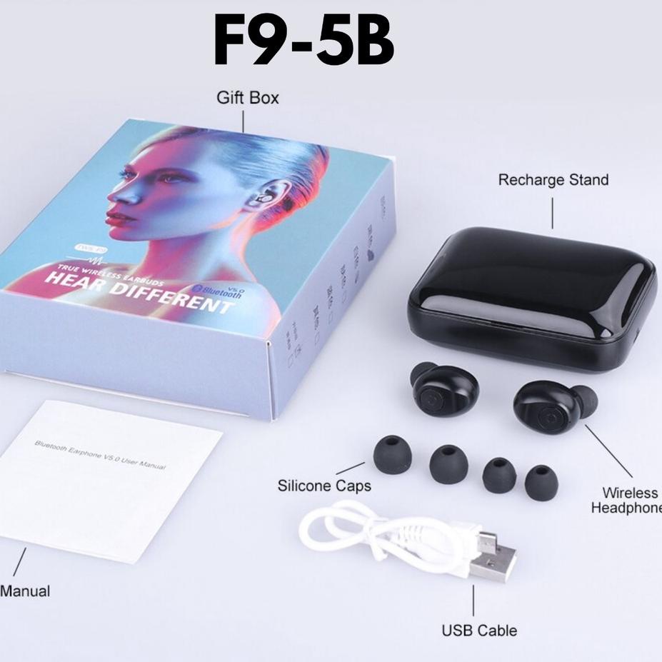 Terbagus.. Headset TWS F9 Stereo TWS Bluetooth F9 Headset Bluetooth F9  Headset Powerbank Earphone B