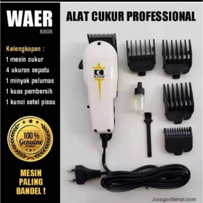 Alat Cukur Rambut Elektrik WAER  WA-8808 / Mesin Cukur Rambut Listrik / Hair Clipper Proffessional