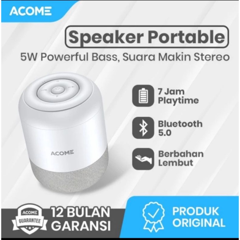 ACOME A11 NEW Speaker Stereo Bluetooth 5.0 TWS 5W Portable ORIGINAL