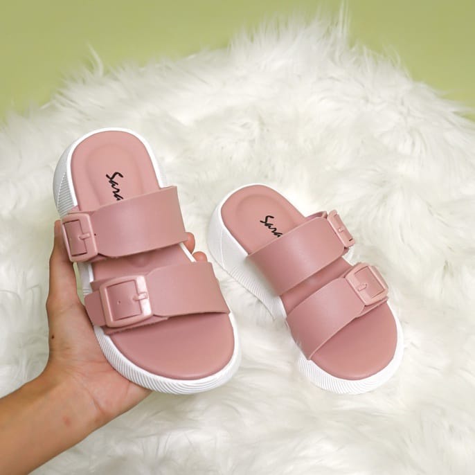 Sara Sara JEAN KIDS 31-35 Sandal wanita casual sandal slop kekinian model ban dua sendal cewe casual dan formal