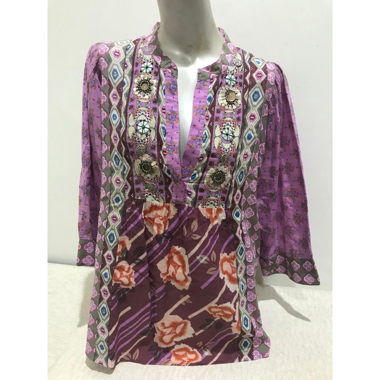 BLOUSE BRITISH INDIA ORIGINAL PRELOVED WARNA UNGU SIZE 11