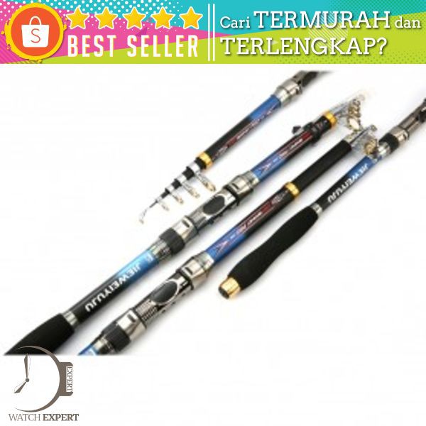 Joran Pancing Portable Telescopic Epoxy Resin 2.4M/6 - JIEWEIYUJU  Biru