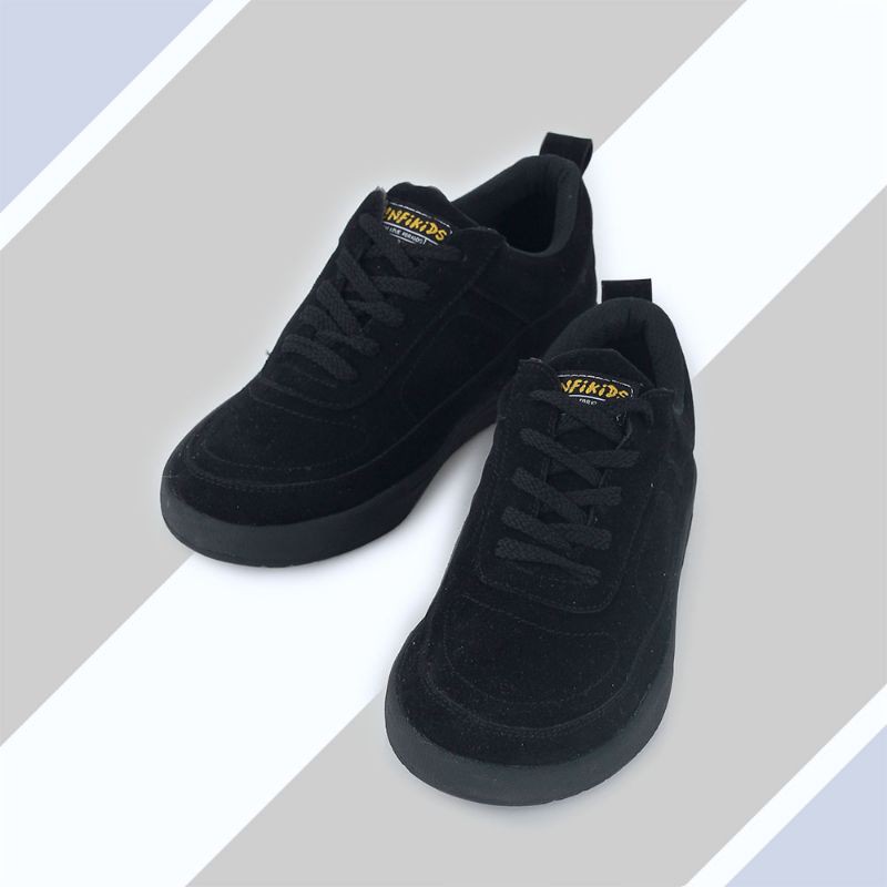 Sepatu Casual Sneakers Anak Bahan Premium Kulit Asli Suede Original - Hitam