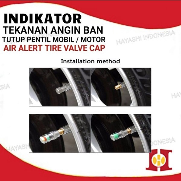 Tutup Pentil Ban Sepeda Motor Mobil Indikator Cek Tekanan Angin Kempes - 5pcs