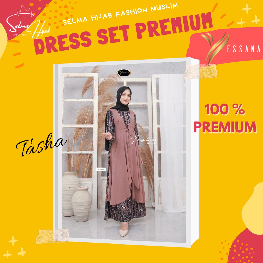 Yessana Gamis Dress Baju Muslim Elegan Wanita Cewek Tasha Limited Premium Size S M L XL