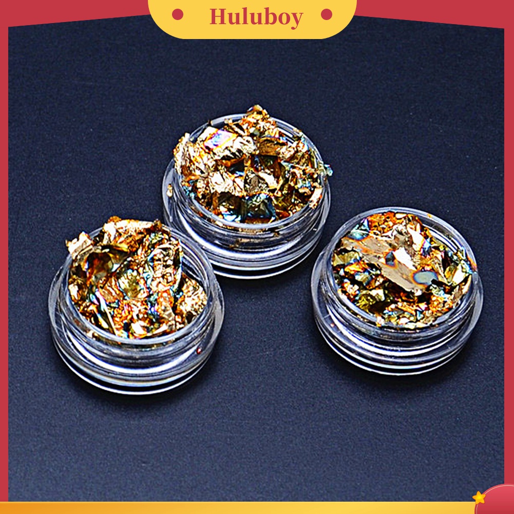 Huluboy Huluboy♡ Stiker Kuku Foil Glitter 4 Warna Untuk Dekorasi Nail Art DIY