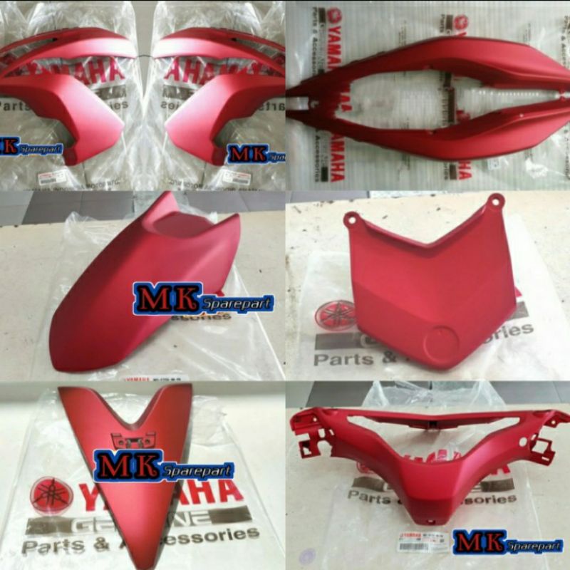 PAKET FULL SET BODY HALUS AEROX 155 MERAH DOFF ORIGINAL YAMAHA
