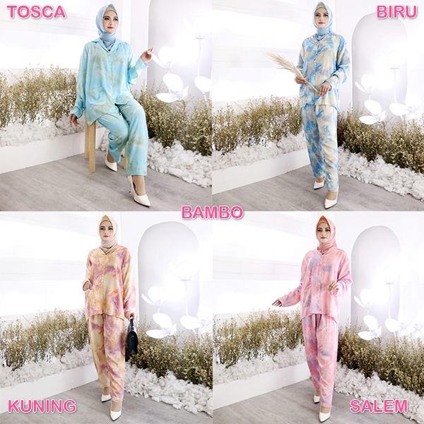 Piyama Tie Dye PP Collection 1 Fizah Eka Bambo Ratie Dinar & Tary Piyama Rayon Piyama Jumbo-4