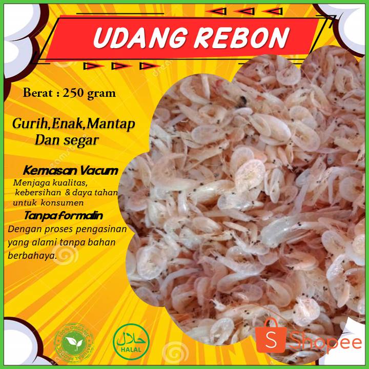 

Udang Rebon Kering Segar Tidak Terlalu Asin Kualitas Super 250 Gr