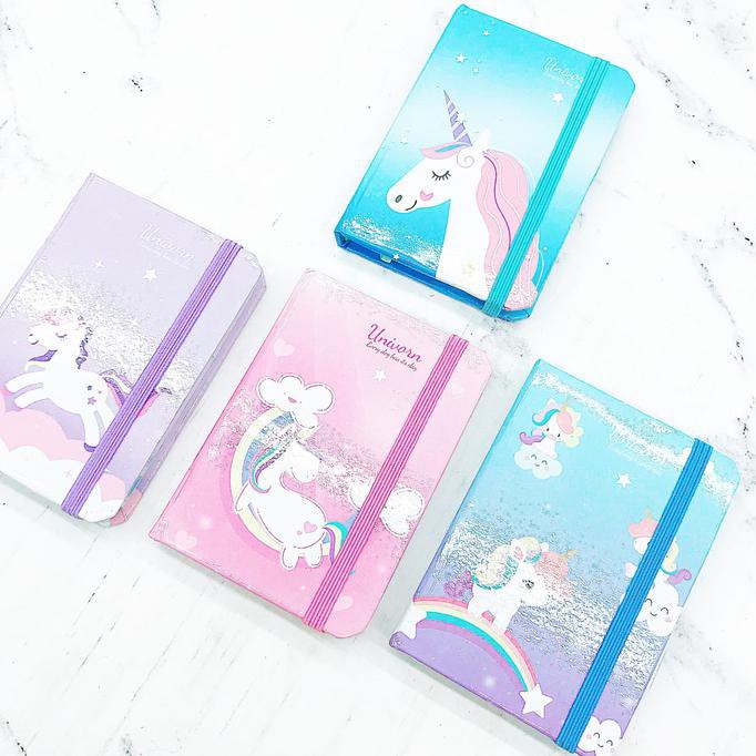 

Buku notes mini unicorn karet BERKUALITAS