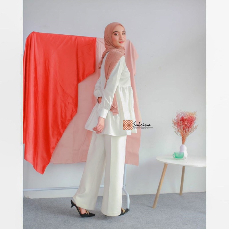 Nirmala Blouse Atasan Kerja Kantor Formal Putih Polos Lengan Panjang Premium Quality