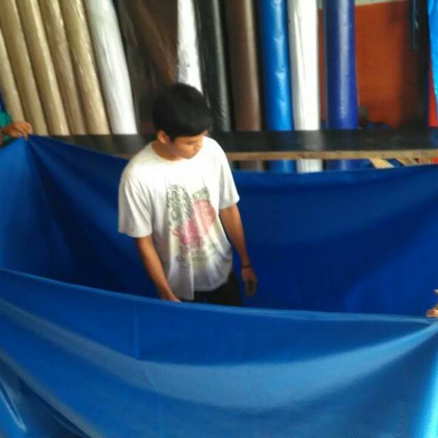 kolam terpal kotak 3x1,50x1 400rb bahan Orchid semi karet