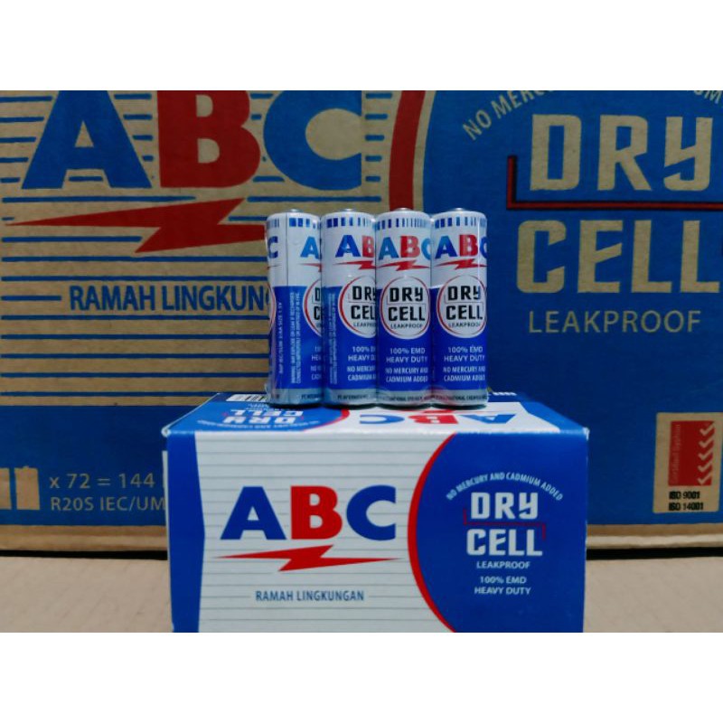 Baterai ABC AA A2 Biru ORIGINAL isi 4 / Battery Batrai AA A2 ABC ORI