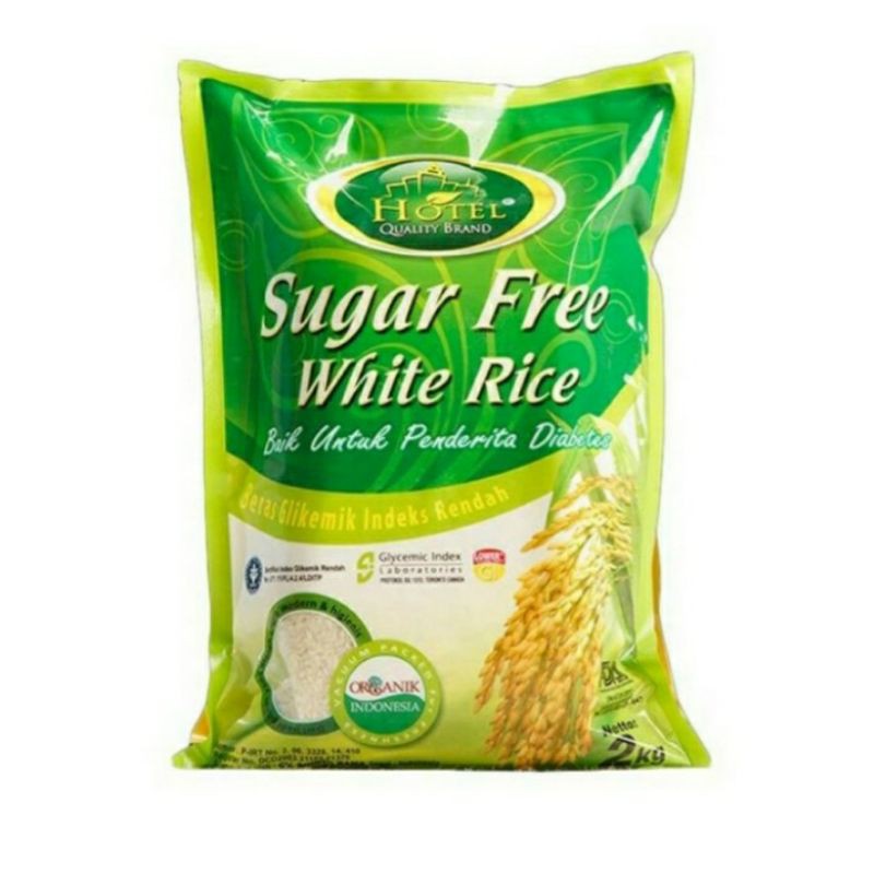 Beras Organik Hotel Sugar Free, Beras Bebas Gula untuk Penderita Diabetes 2KG