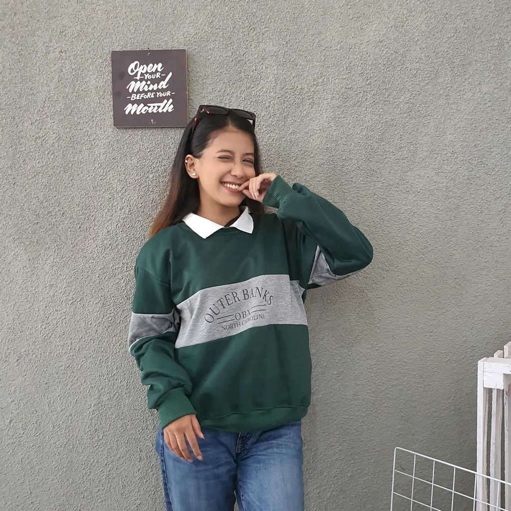 OUTER BANKS COLAR Sweater Crewneck Oblong Oversize-Unisex Sweater Terbaru Fashion Terkini Korean Style