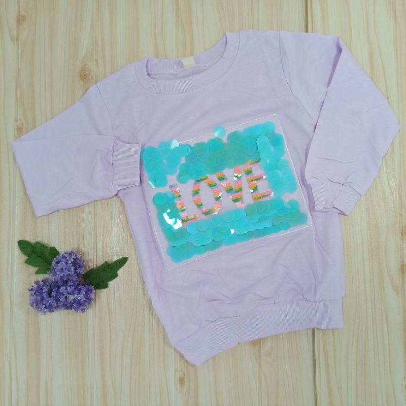 [Ss-3005] Sweater Anak 2-5tahun, Atasan Anak Sequin Usap Import, Keren, Kaos Anak Lengan Panjang