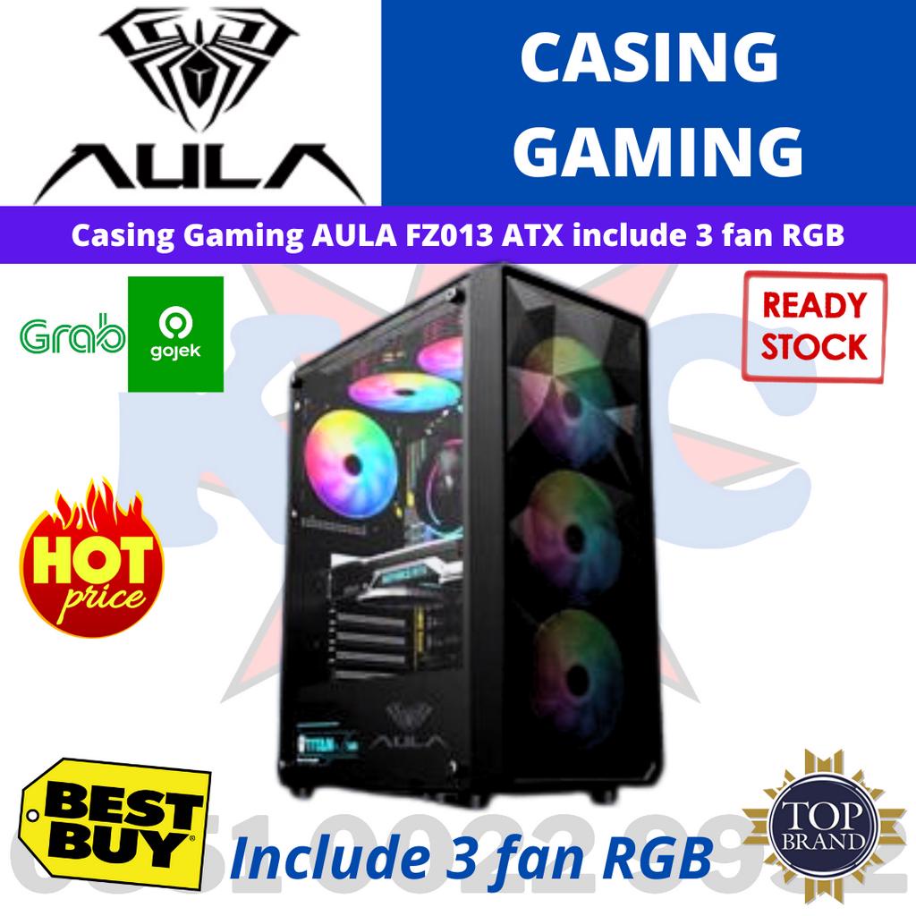 Casing PC Gaming AULA FZ013 FZ 013 include 3 fan RGB Case PC