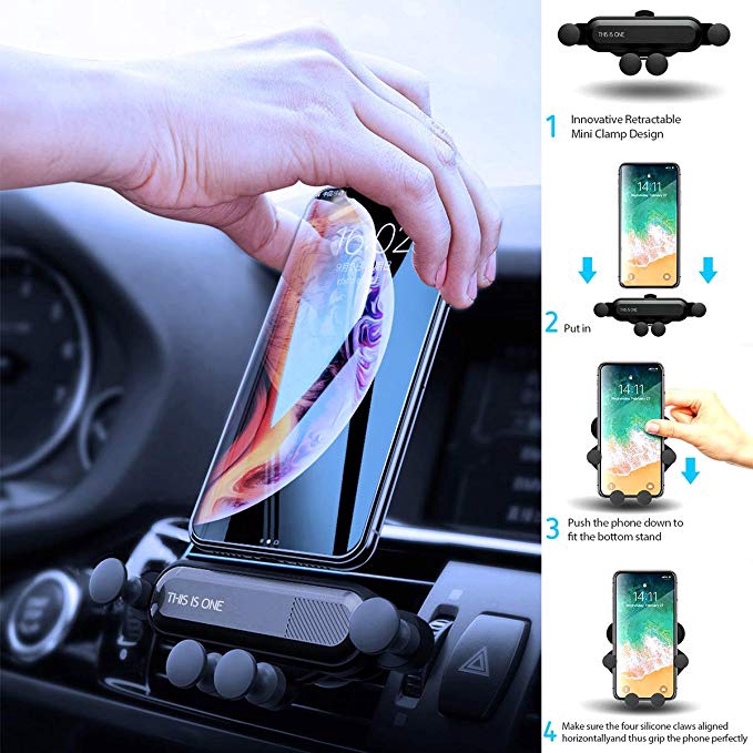 Universal Auto Grip Car Phone Mount Holder Gravity Air Vent Car Auto Clamping Stand