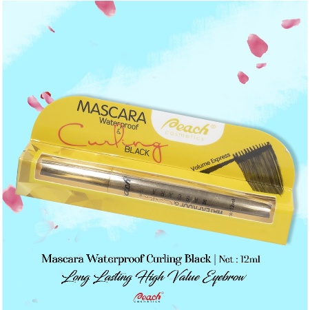 ⭐BAGUS⭐PEACH MASCARA WATERPROOF CURLING / MASKARA BLACK