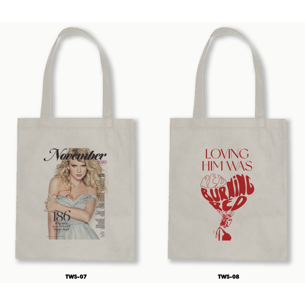 Tas Tote Bag Resleting Kanvas/Blacu  Taylor Swift 03