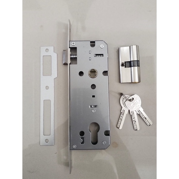 LOCKCASE SWING + CYLINDER 60 MM BODY LIDAH SILINDER COMPUTER STAINLESS SUS 304  SET MORTISE BODY KUNCI PINTU BESAR BODY SWING PLUS CILINDER PINTU KAYU KUNCI PINTU MURAH BODY SWING PLUS CILINDER TERMURAH KUNCI/ BODY CYLINDER KUNCI PINTU HANDLE HANDEL PINTU