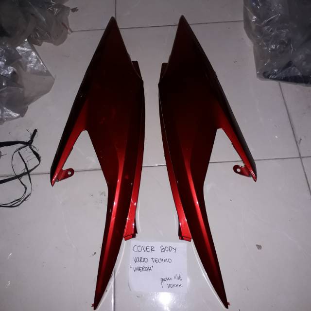 Cover Body Bodi Halus Samping Belakang Kanan Kiri Honda Vario TECHNO Lama 110 Karbu merah kualitas s