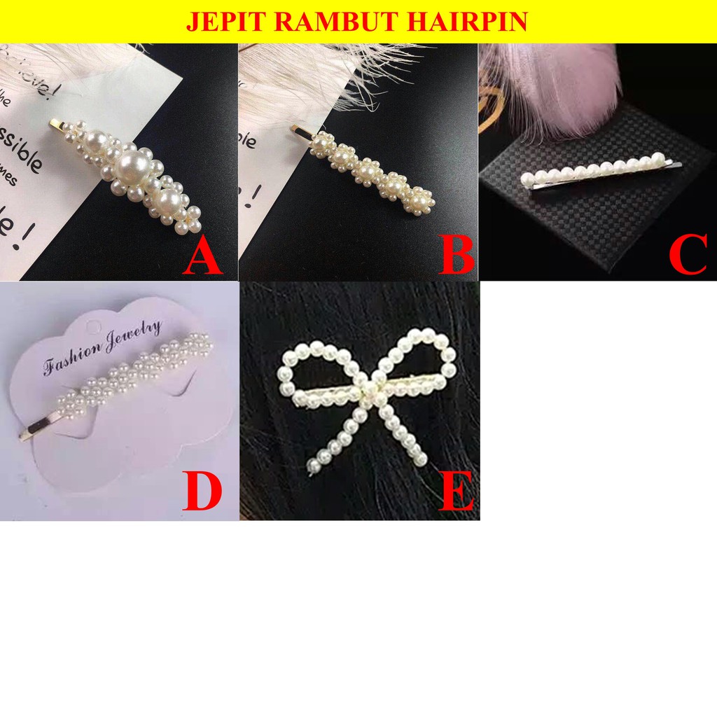 RSB Fasion Jepit Rambut Hairclip Model Dengan Mutiara Gaya Korea Untuk Wanita Hairpin Duckbill Bobby