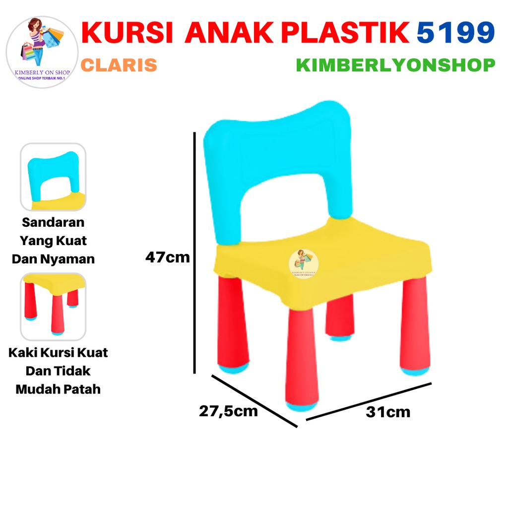 Kursi Bangku Anak Plastik Kidzone 5199 Children Chair Claris