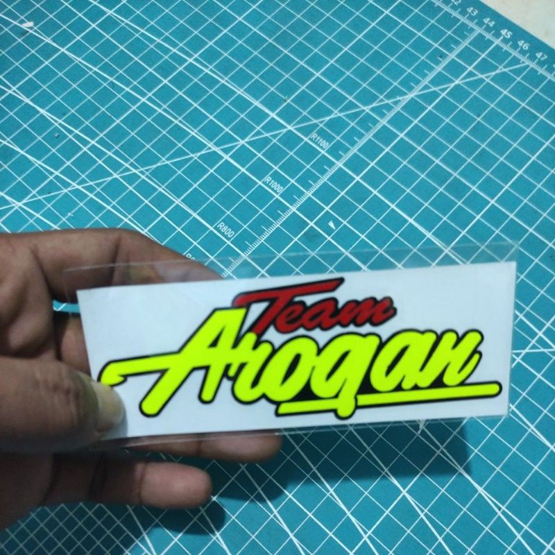 Sticker Cutting Team Arogan 12x4,5 murah (A4)