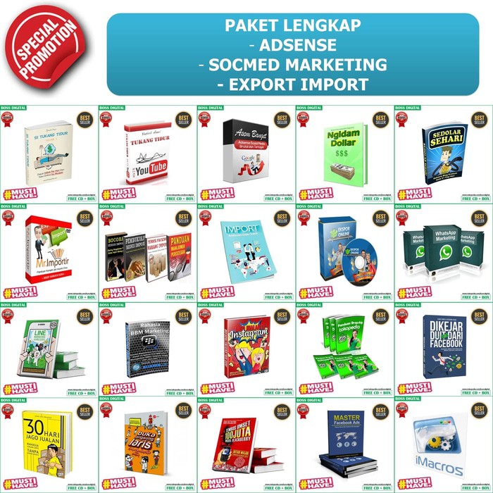DISKON   [PAKET LENGKAP] Adsense | Sosial Media FB Instagram | Expor & Import