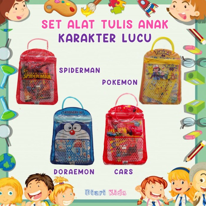 

Mudah Paket Alat Tulis Anak Gambar Kartun / Set Perlengkapan Alat Tulis Lucu Bagus