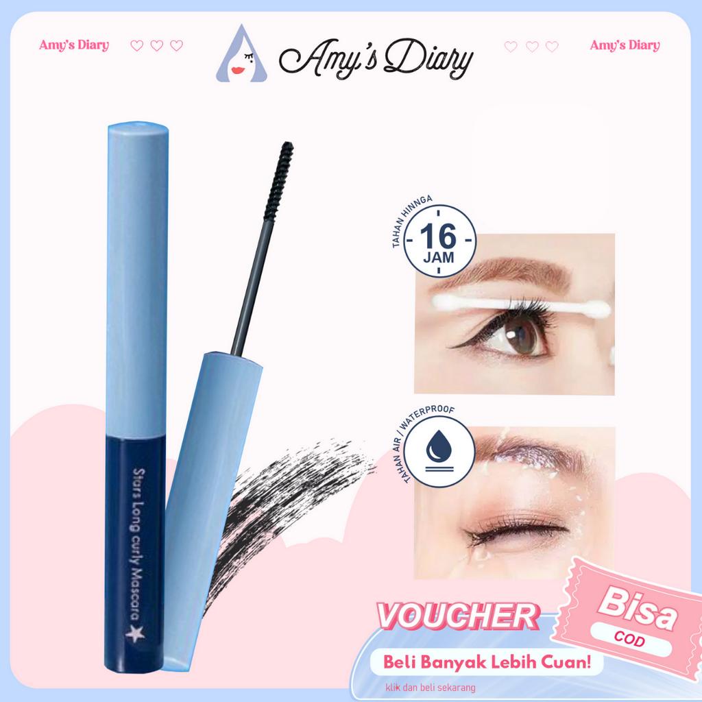 Mascara Waterproof AMY'S DIARY Curling Eyelash Long Lasting Tahan lama Easy Use