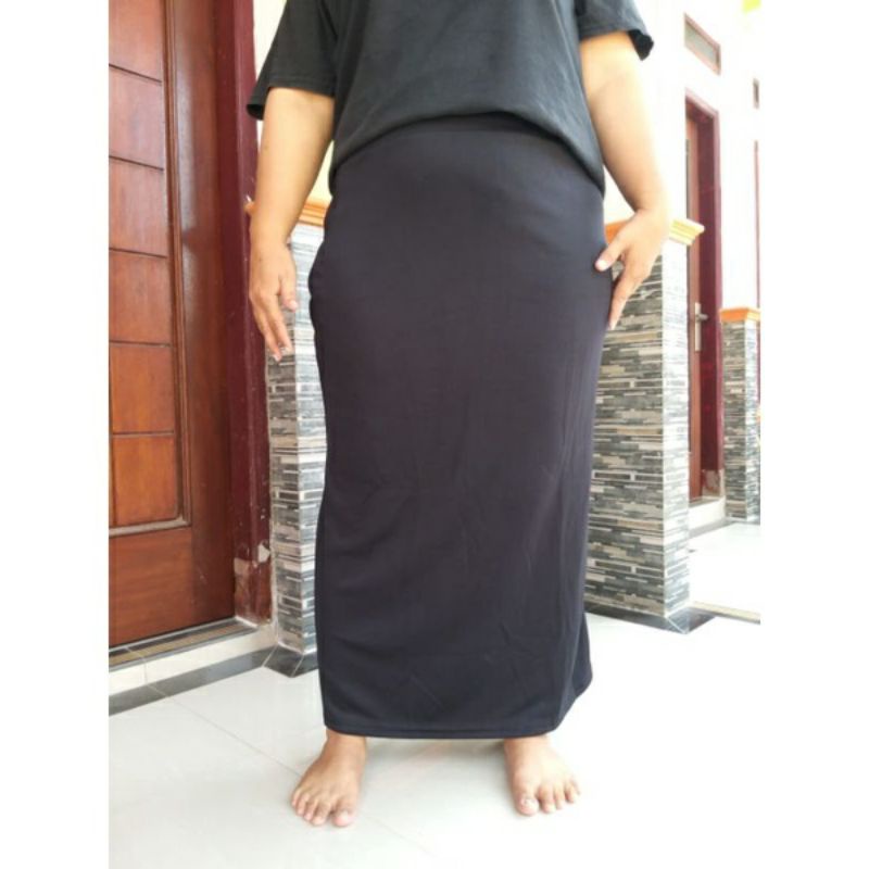 ROK SPAN TANPA BELAH HITAM XL // ROK SPAN SCUBA // ROK SPAN KERJA // BB 65-95KG// BISA COD