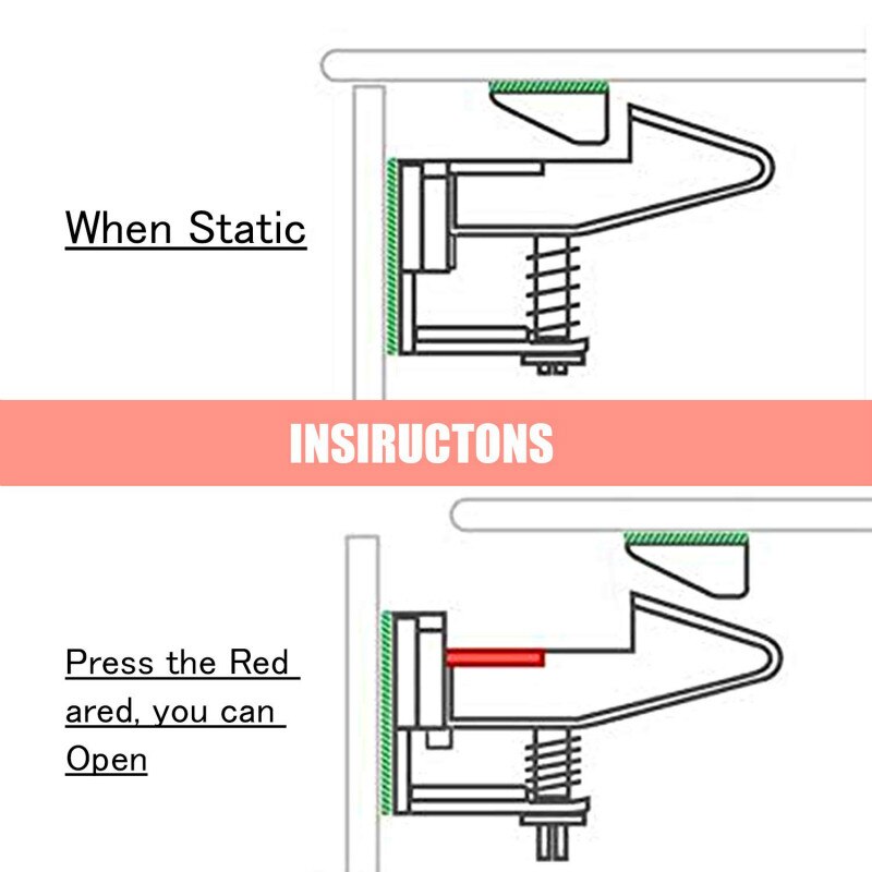 1pc Kunci Pengaman Laci / Lemari / Pintu Invisible Multifungsi Untuk Melindungi Anak