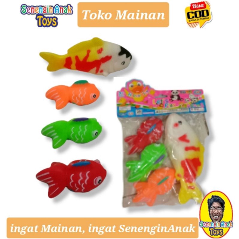 Mainan Anak Murah Teman Mandi Ikan Karet Mas Koi dan Ikan Koki - SenenginAnak