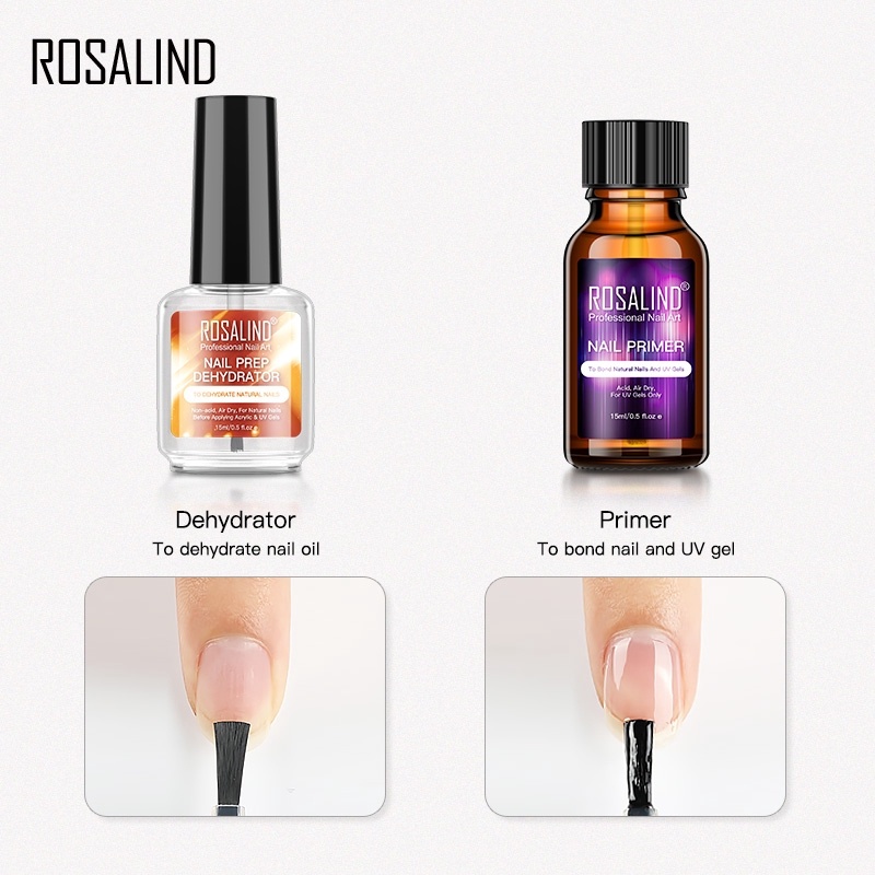 ROSALIND Base Coat dan Top Coat Nail Gel UV LED / Kutek/ Cat Kuku Bagus Murah