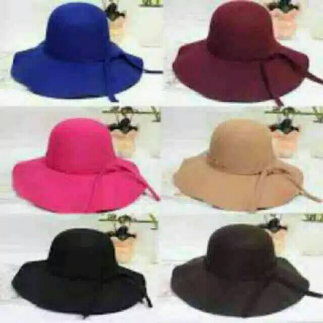 topi Floppy hat Topi Pantai Dewasa Bahan Buludru halus