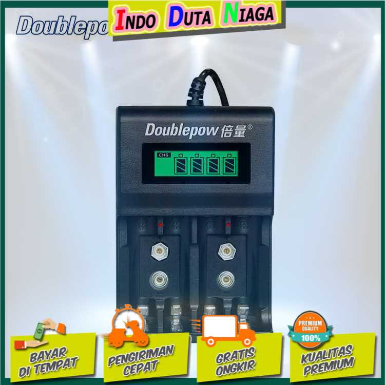 IDN TECH - DOUBLEPOW Charger Baterai 1.2V &amp; 9V NI-MH NI-CD Lithium - DP-UK95