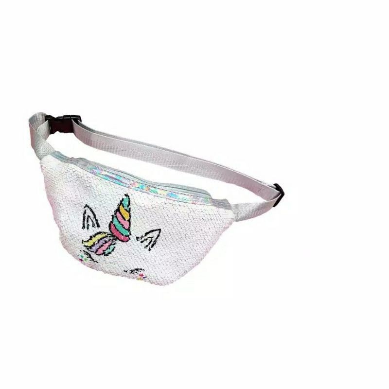 WISTBAG UNICORN IMPORT/TAS SELEMPANG ANAK/WAISTBAG ANAK CEWE/TAS UNICORN SEQUIN IMPORT/TAS SELEMPANG