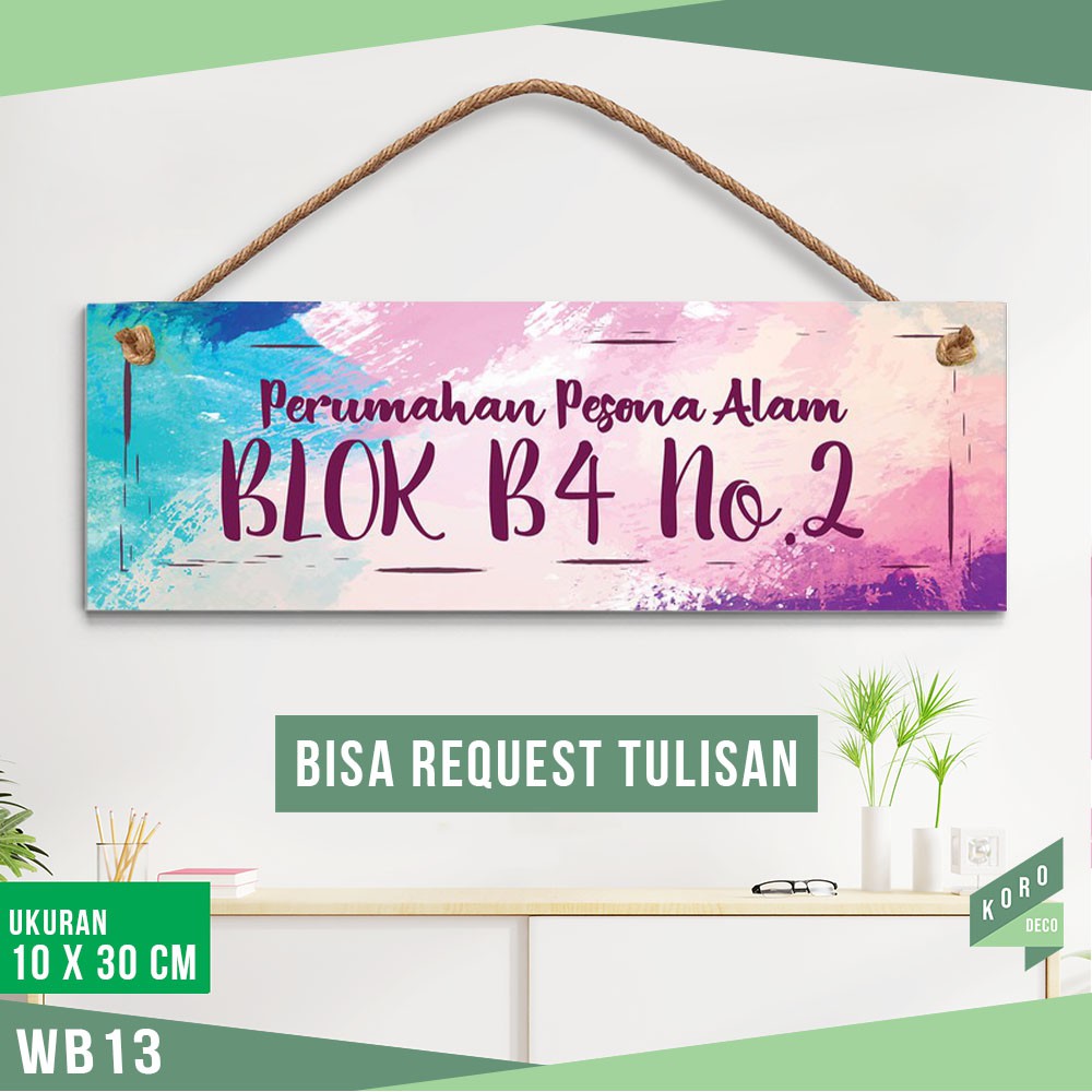 NOMOR RUMAH DAN PAPAN NAMA Kayu - WB13